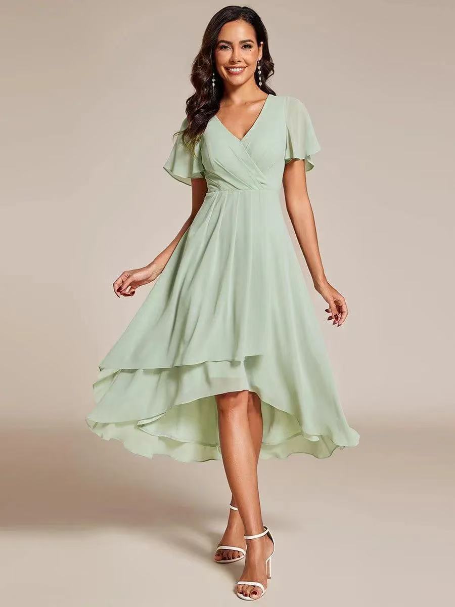 Genevieve Ruffle Midi Dress in Black