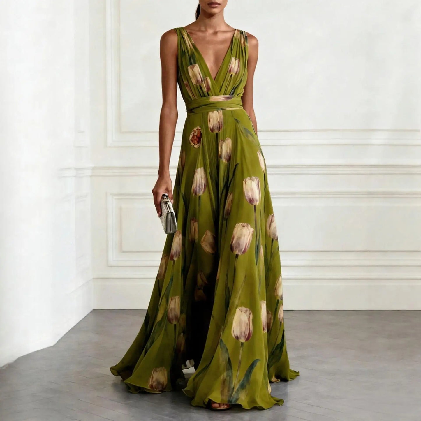 Giselle Floral Maxi Dress in Blue