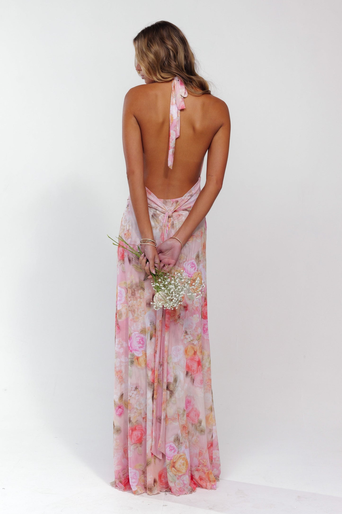 Ariadne Deep Maxi Dress in Pink