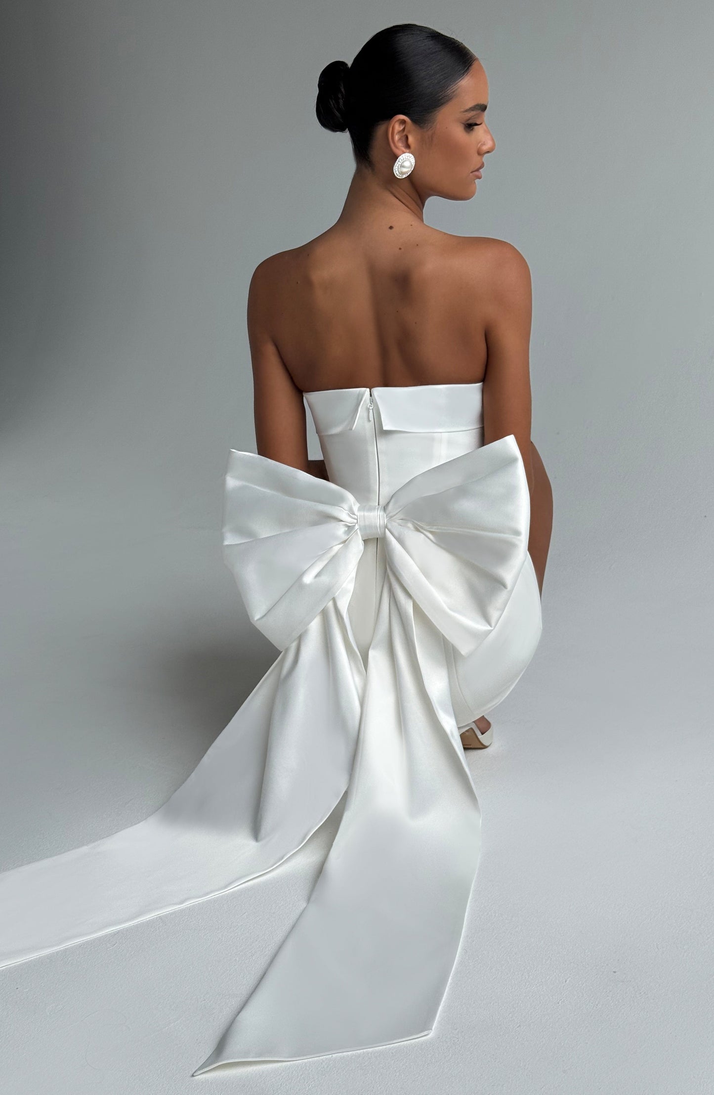 Women strapless mini dress, front view
