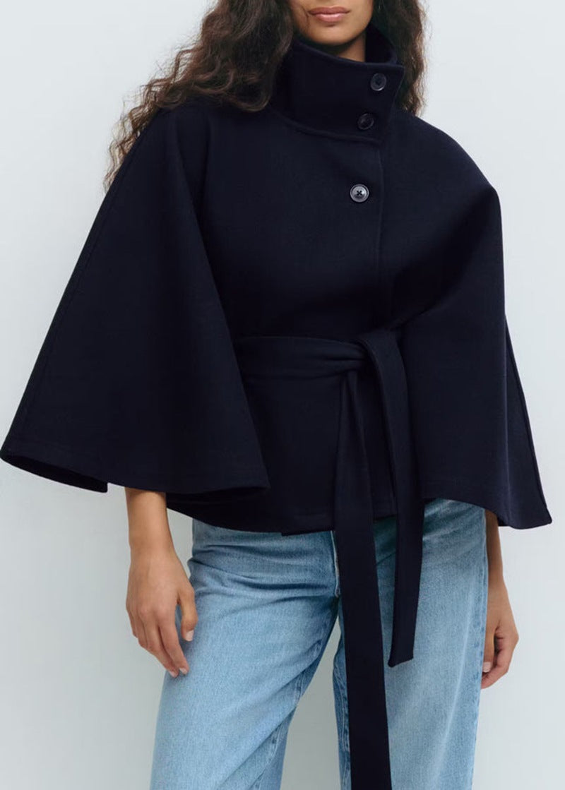 Felicia Belted High Coat in Green