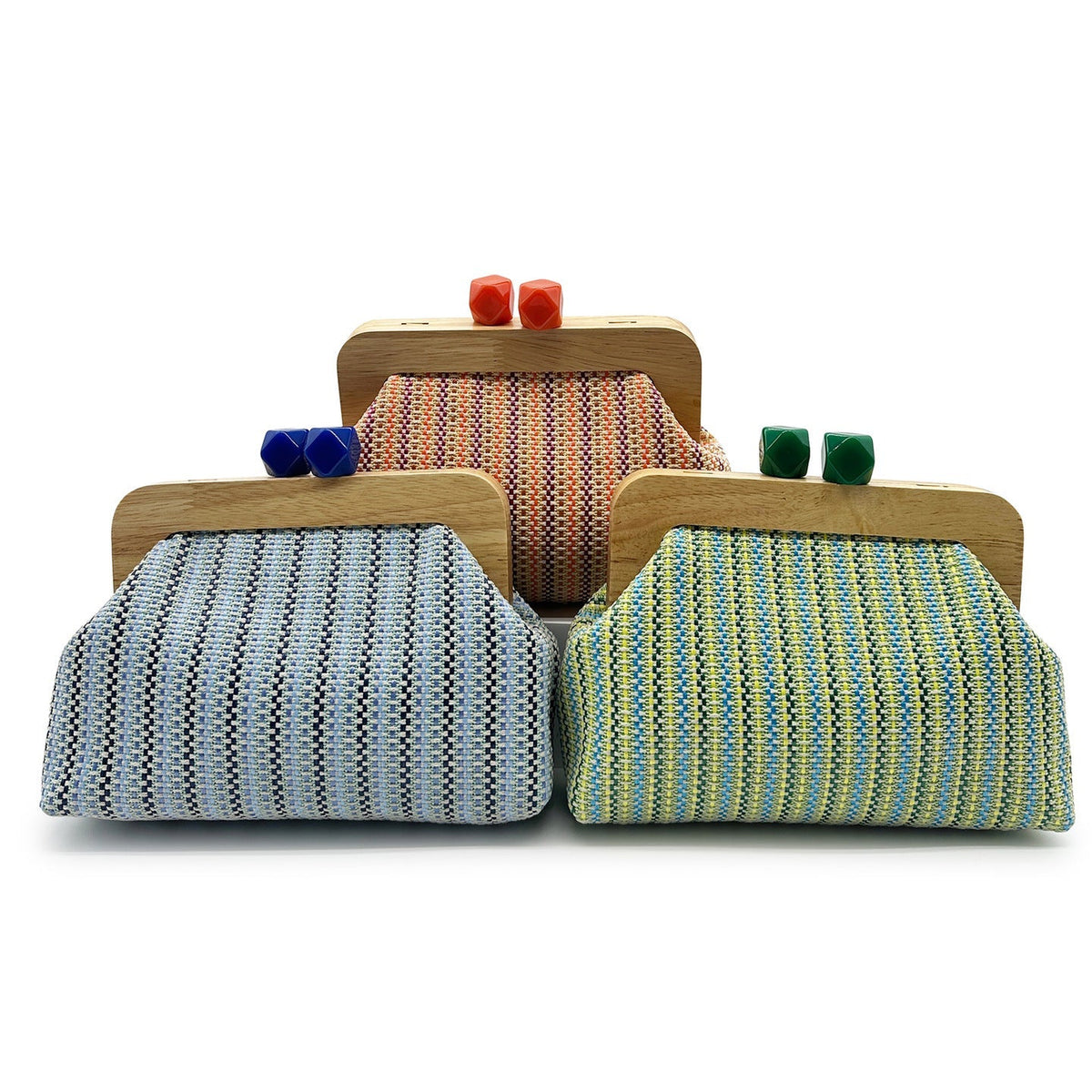 Kaia Boho Woven Clutch in Green