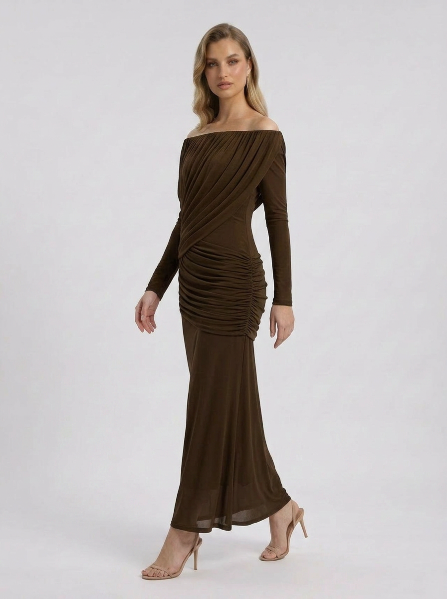 Lucienne Off Maxi Dress in Pink