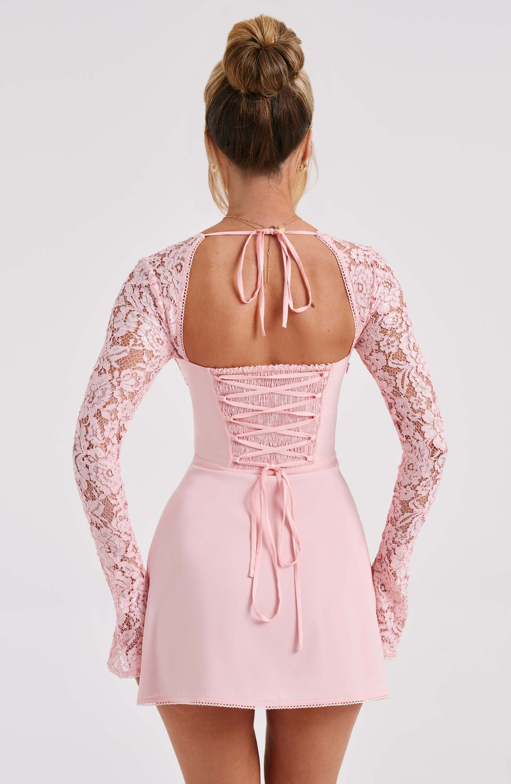 Noemi Long Mini Dress in Pink