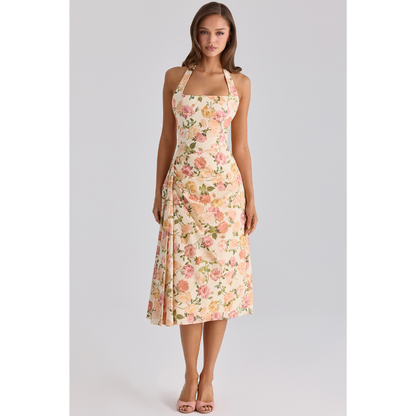 Women halter maxi dress, detail close-up