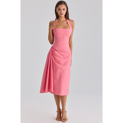 Women halter maxi dress, front view