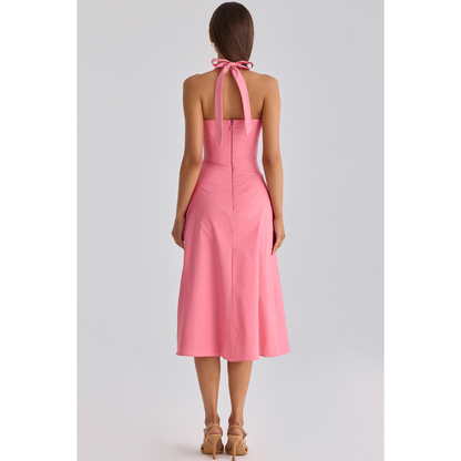 Women halter maxi dress, front view