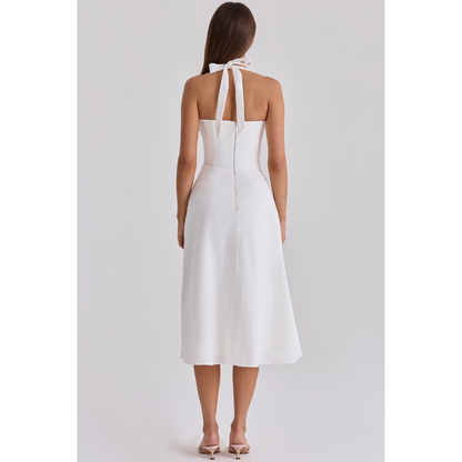 Women halter maxi dress, front view