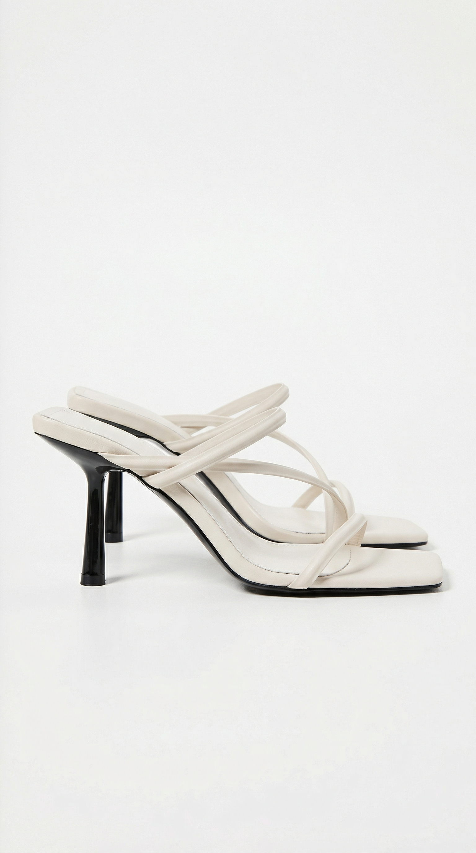 Aubrey Cross Strap Heels in Cream