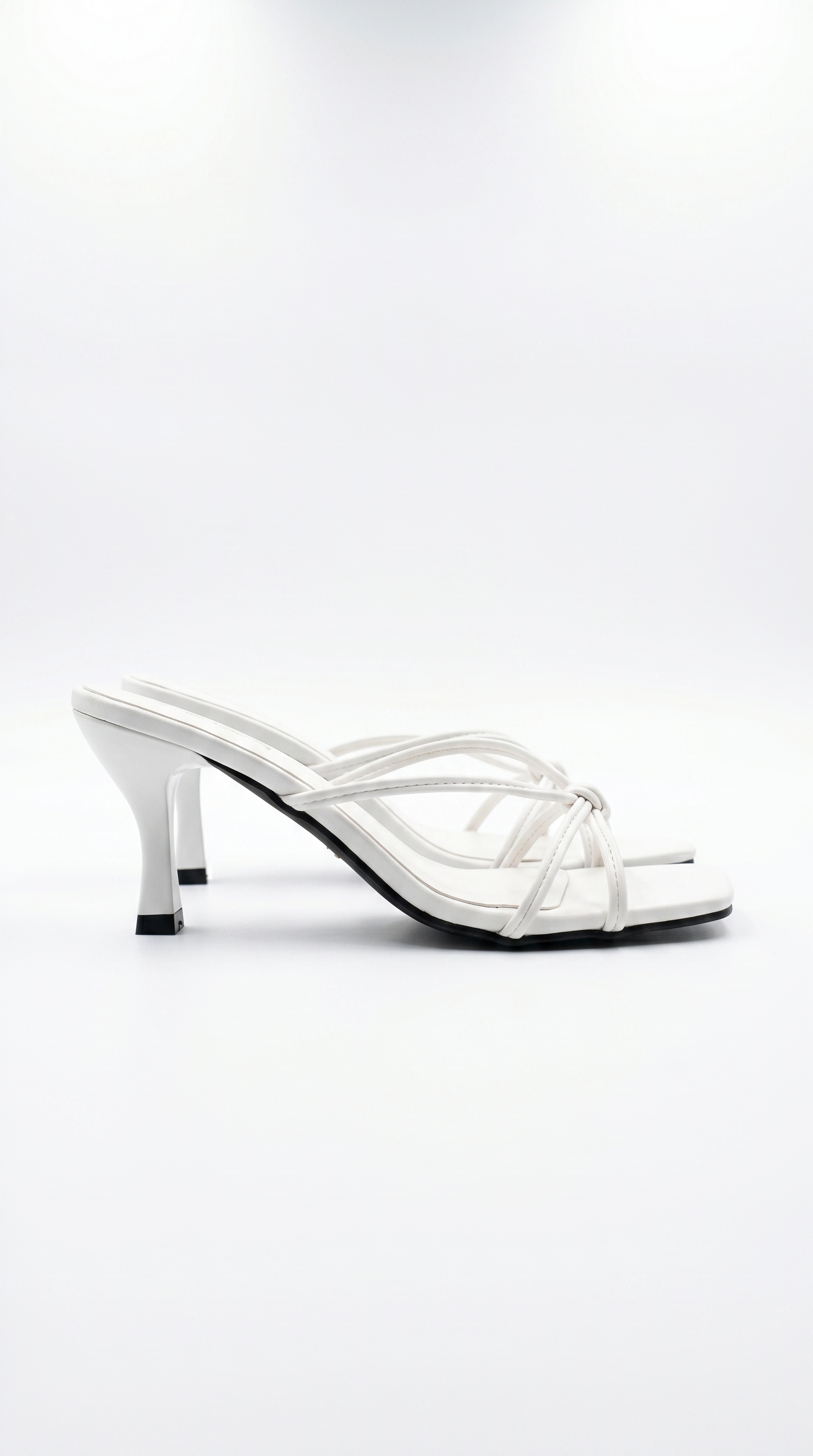 Avery Strappy Square Heels in Gold