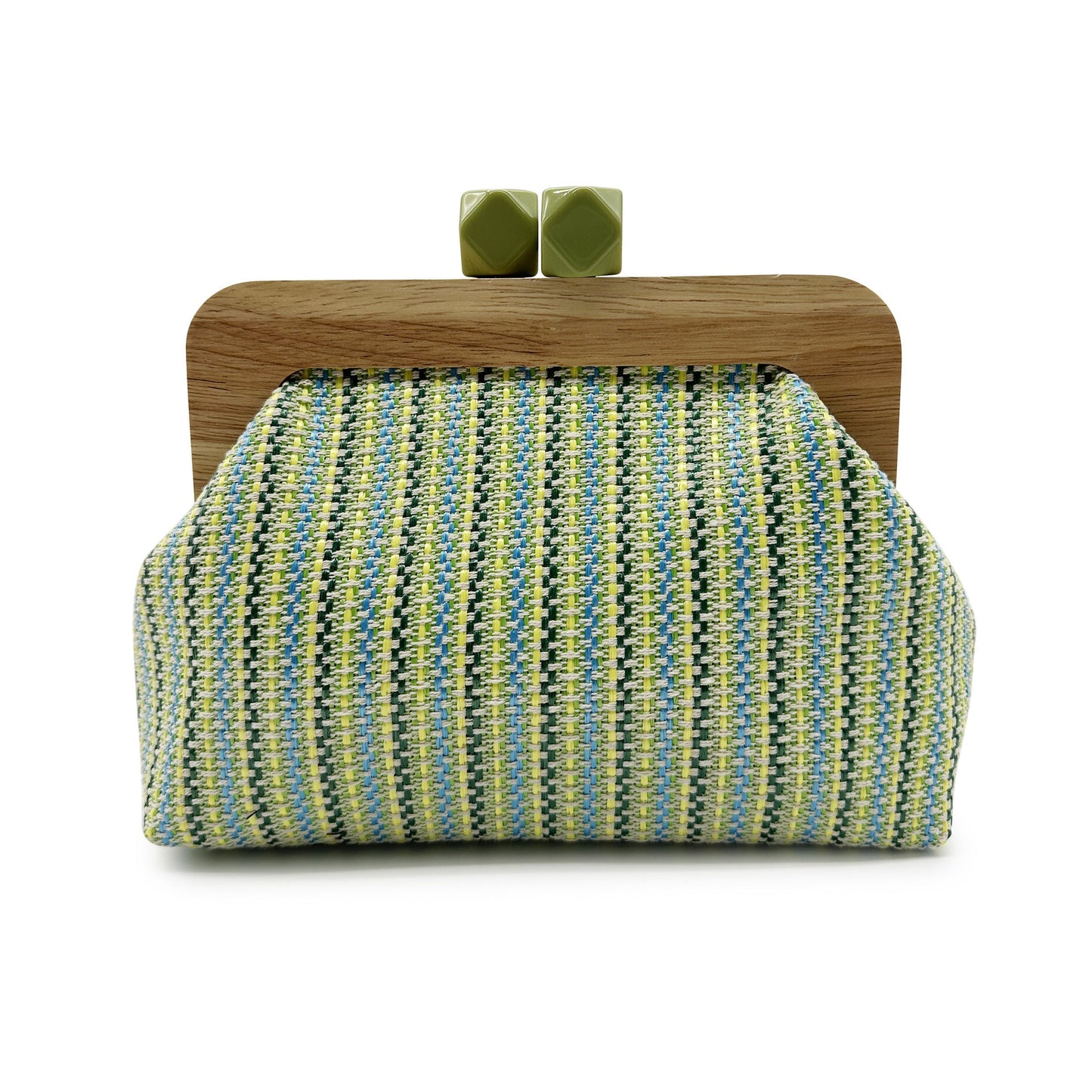 Kaia Boho Woven Clutch in Green