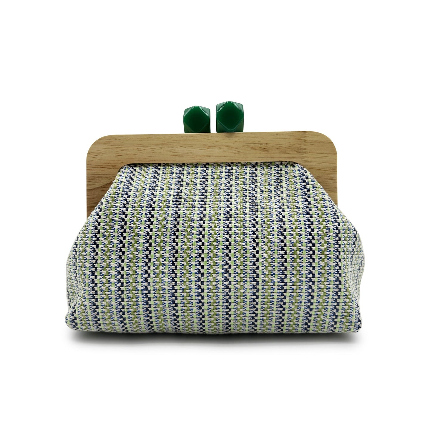 Kaia Boho Woven Clutch in Green