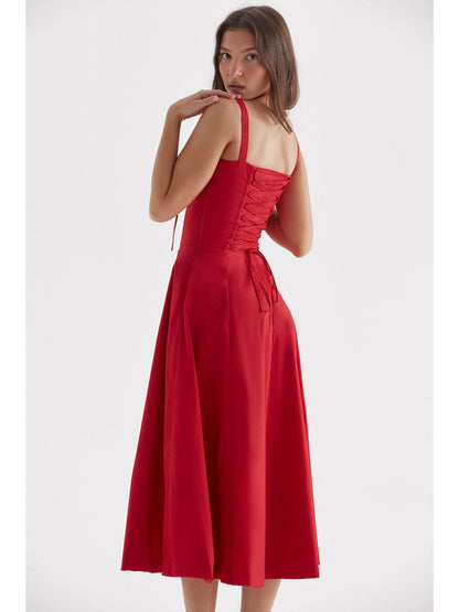 Women corset maxi dress, front view
