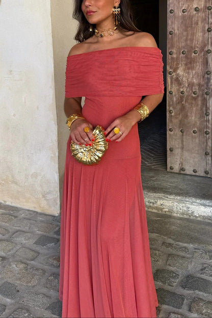 Women one shoulder maxi dress, detail close-up