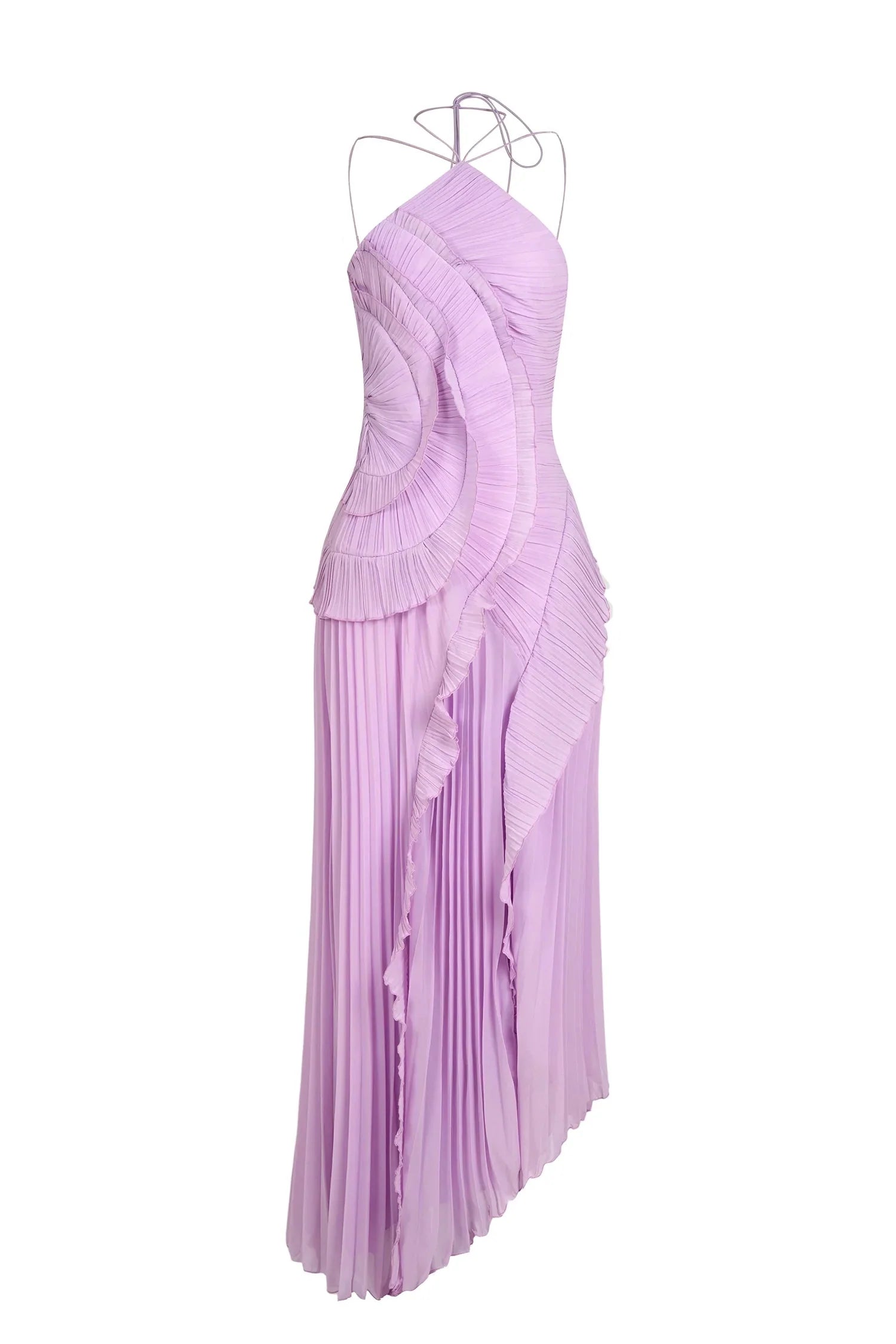 Women white one shoulder midi dress, detail