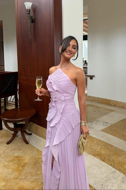 Women one shoulder midi dress, front view
