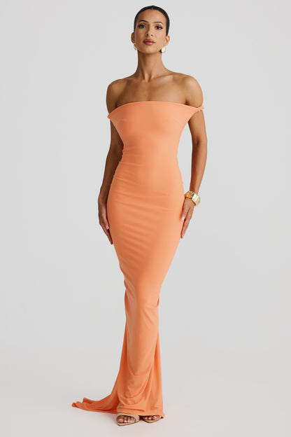 Women off shoulder maxi dress, front view
