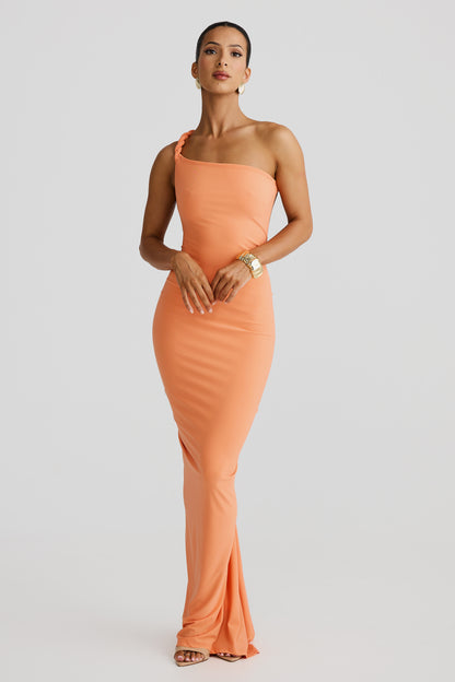 Women off shoulder maxi dress, front view