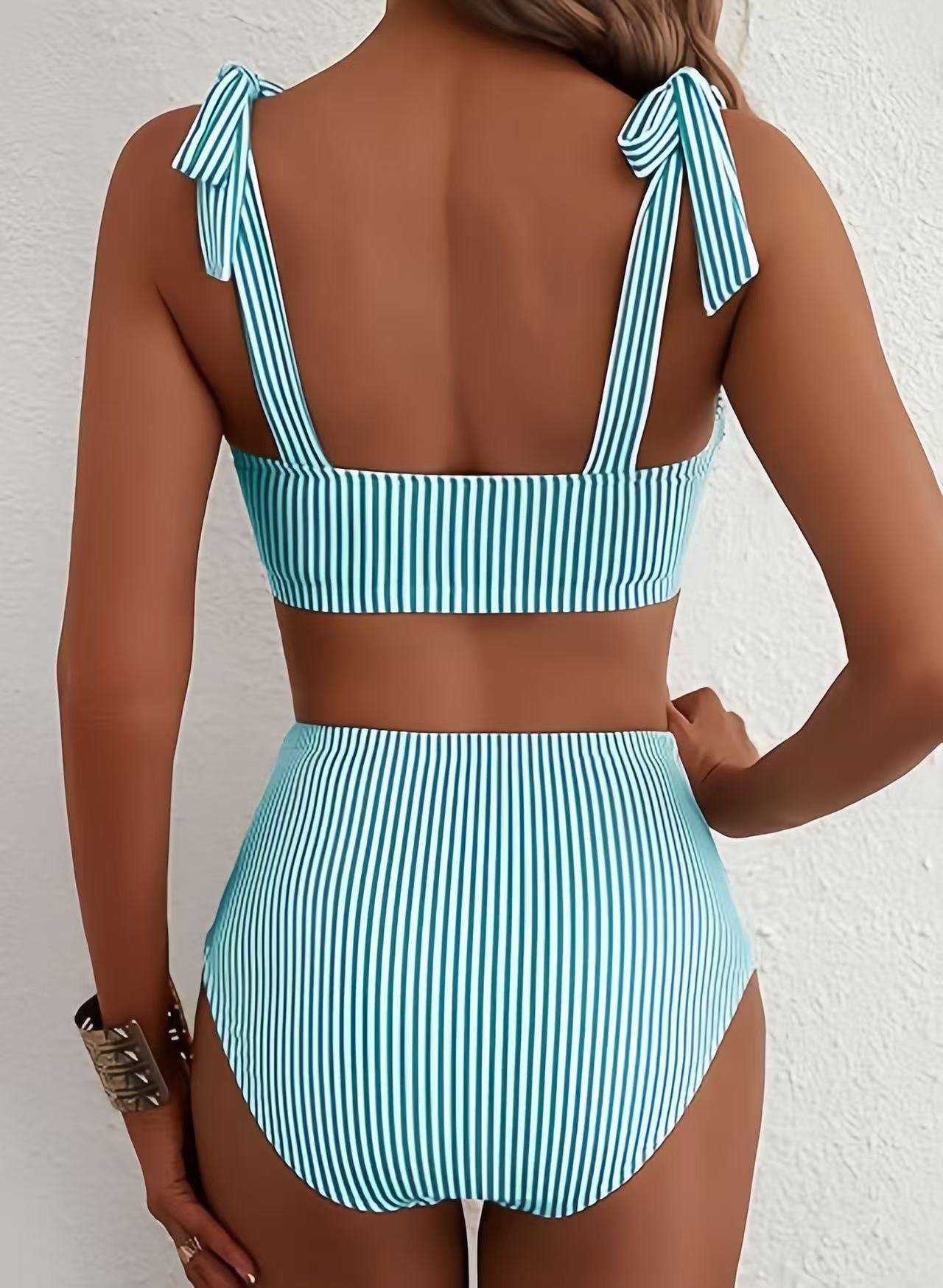 Adele Bow Strap Bikini Set in Black