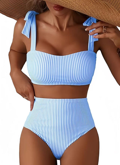 Adele Bow Strap Bikini Set in Black