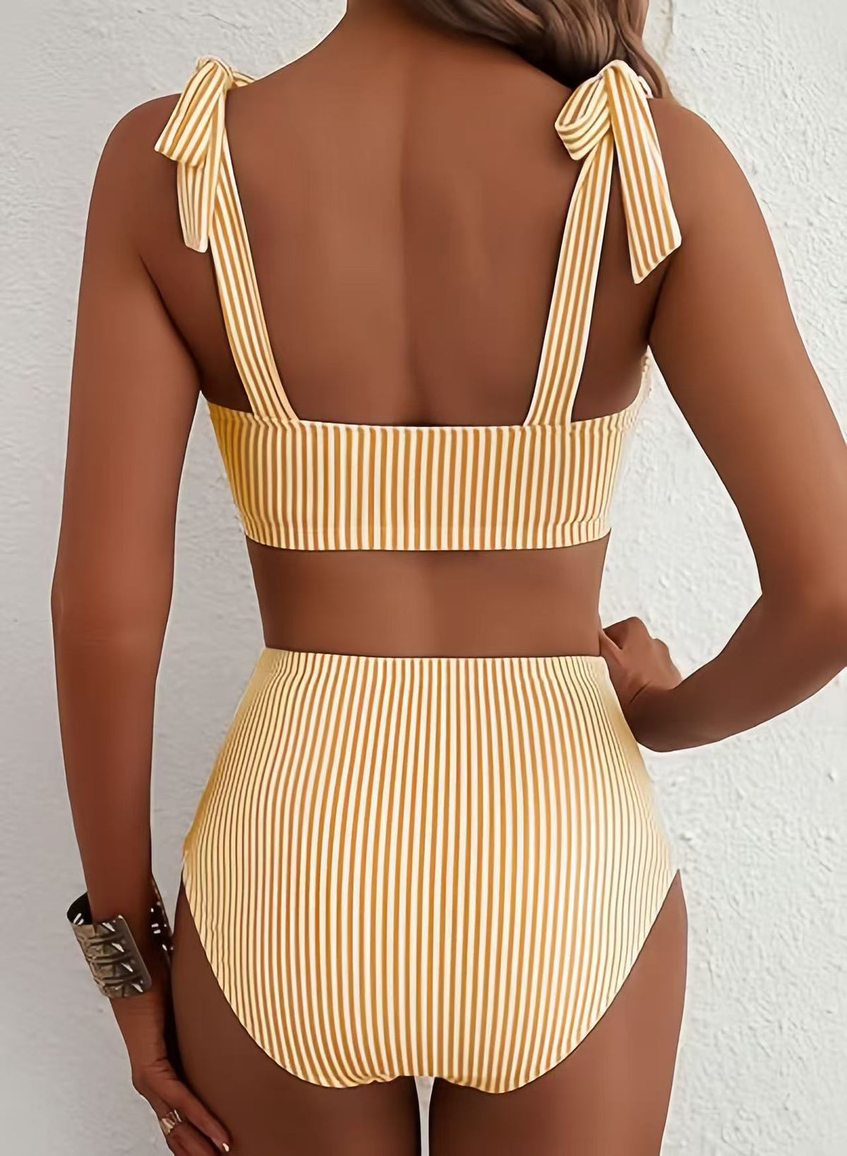 Adele Bow Strap Bikini Set in Black