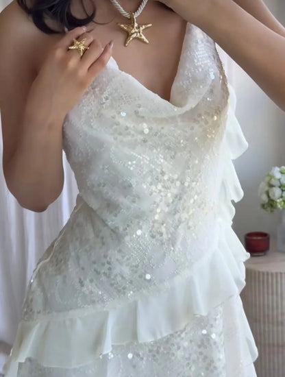 Adeline Sleeveless Mini Dress in White