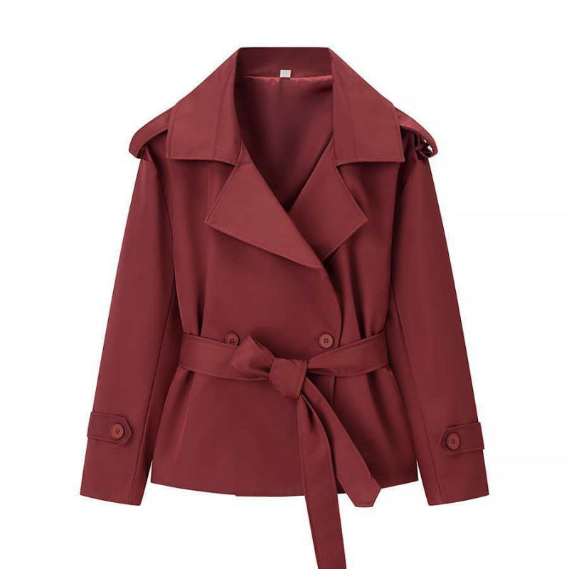 Ainsley Belted Double Coat in Beige