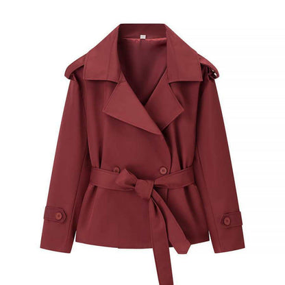 Ainsley Belted Double Coat in Beige
