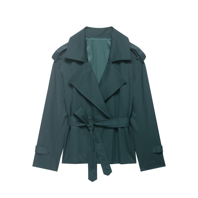 Ainsley Belted Double Coat in Beige