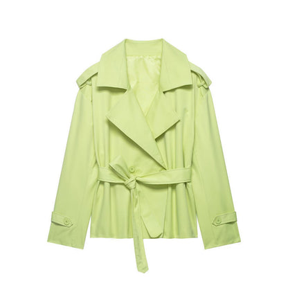 Ainsley Belted Double Coat in Beige
