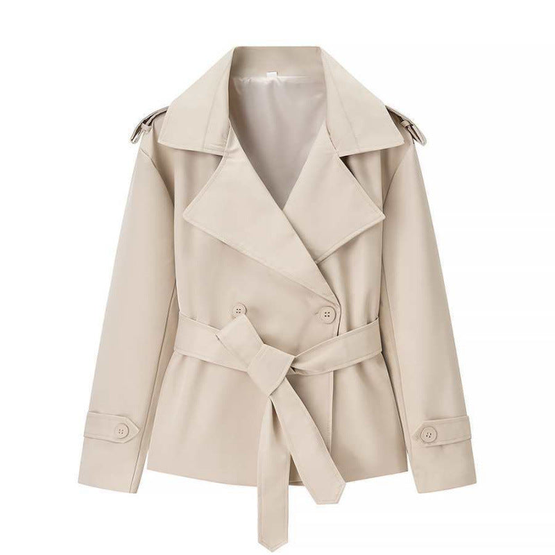 Ainsley Belted Double Coat in Beige