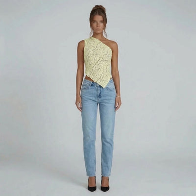 Aisha Lace Asymmetric Top