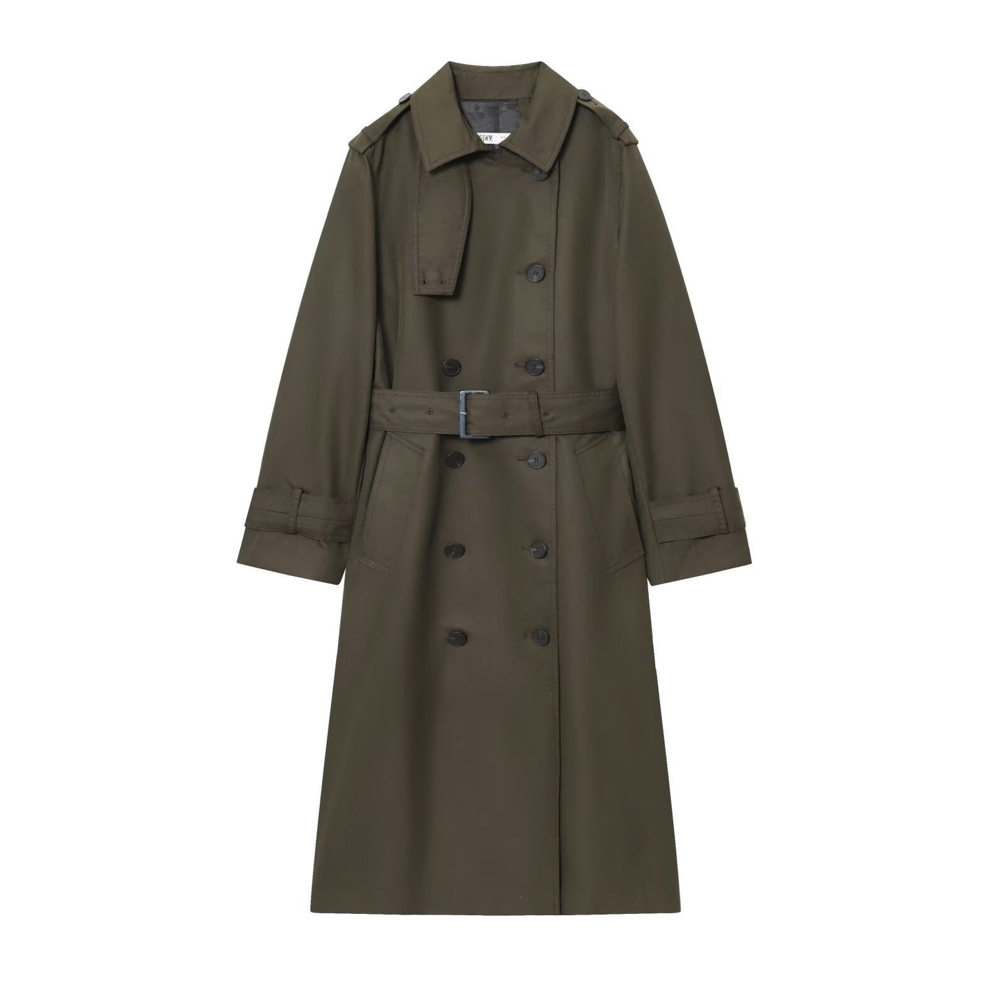 Alexandra Belted Double Coat in Beige