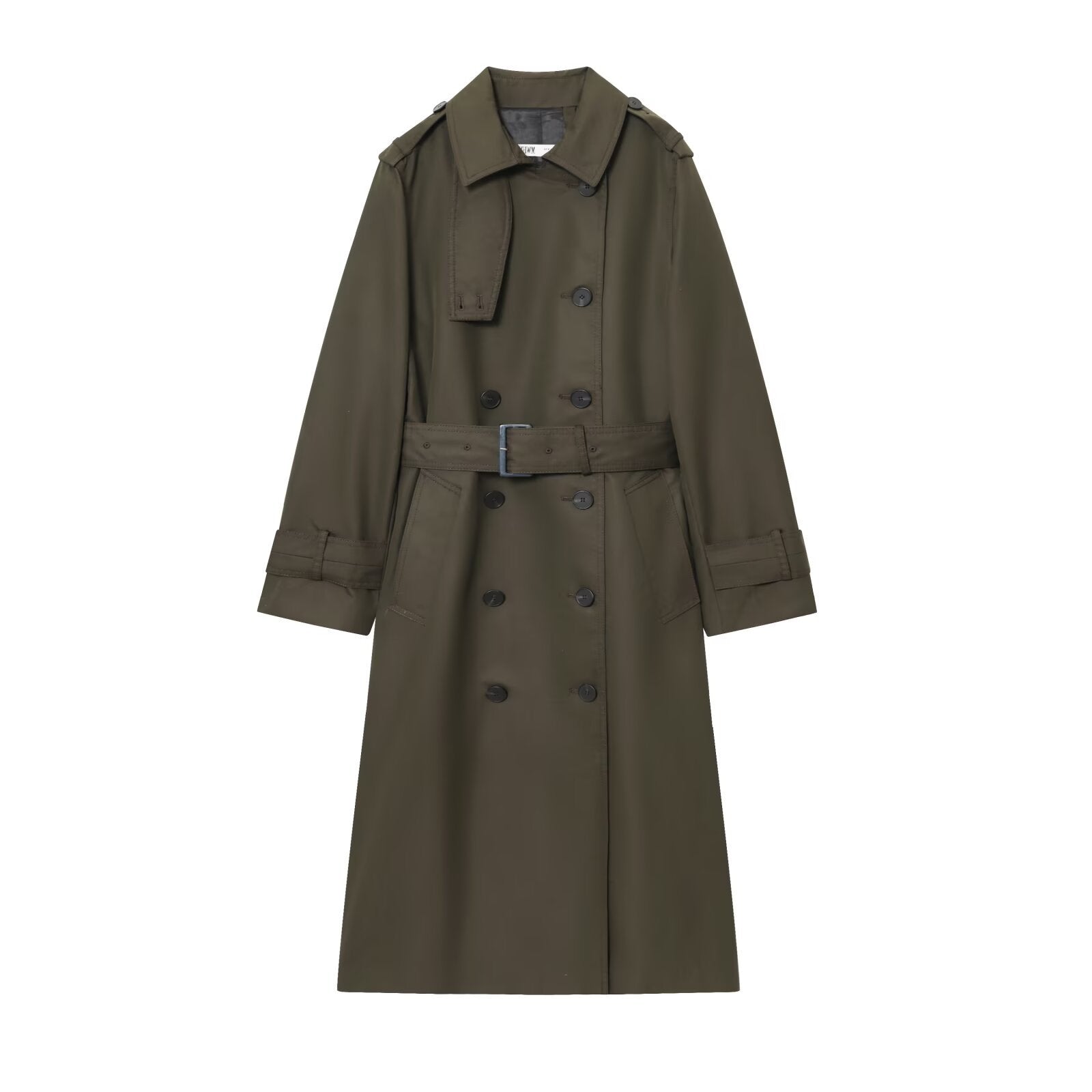 Alexandra Belted Double Coat in Beige