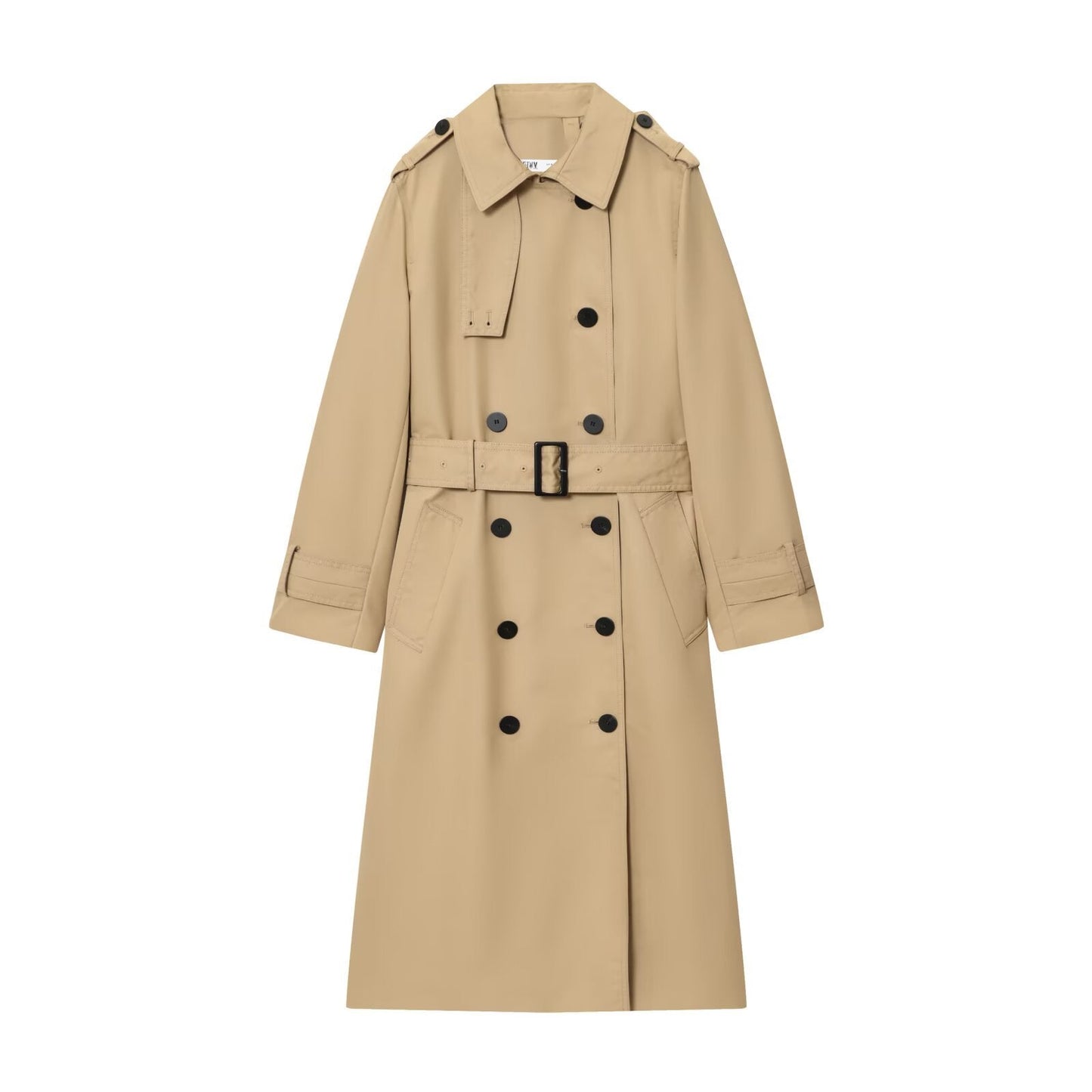 Alexandra Belted Double Coat in Beige