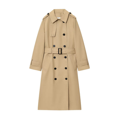 Alexandra Belted Double Coat in Beige