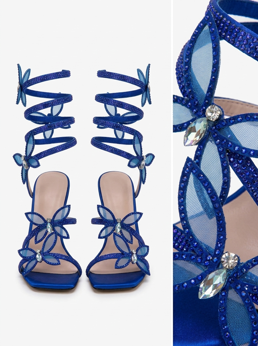 Alexis Wrap Strap Sandals in Gold