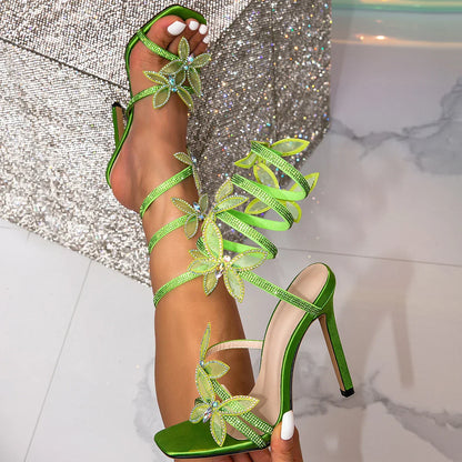 Alexis Wrap Strap Sandals in Gold