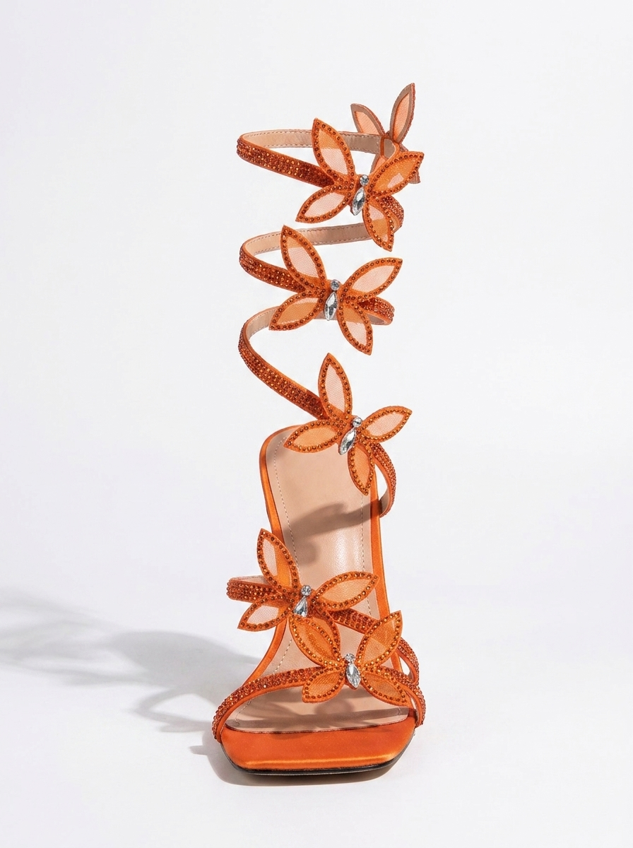 Alexis Wrap Strap Sandals in Gold