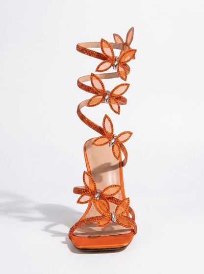 Alexis Wrap Strap Sandals in Gold