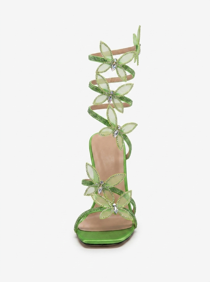 Alexis Wrap Strap Sandals in Gold
