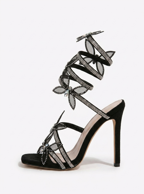 Alexis Wrap Strap Sandals in Gold