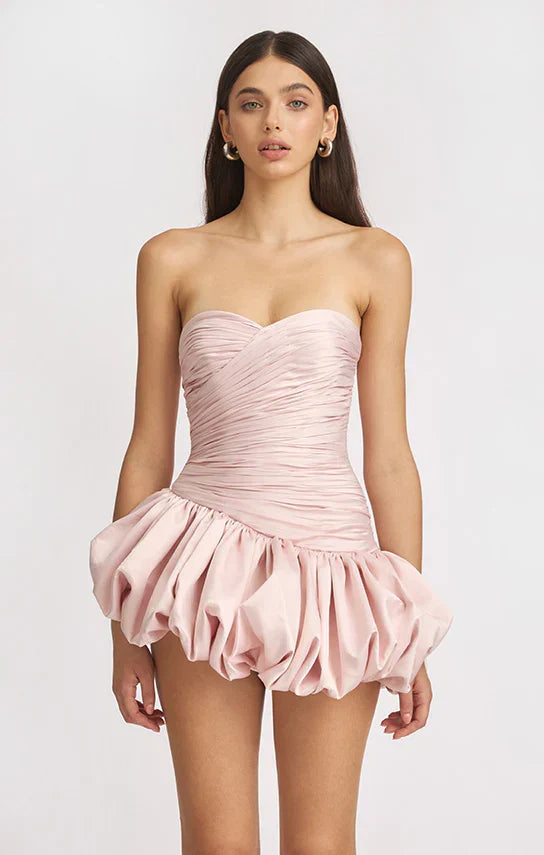 Alia Strapless Mini Dress in Pink