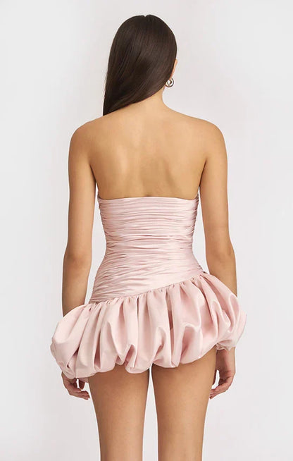 Alia Strapless Mini Dress in Pink
