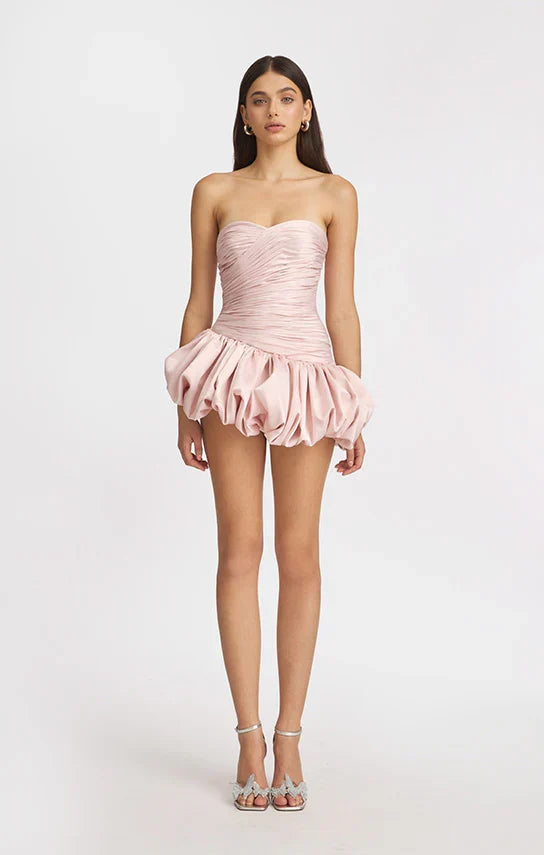 Alia Strapless Mini Dress in Pink