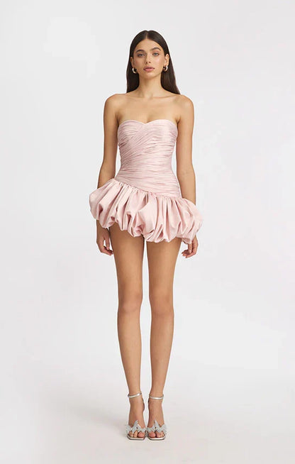 Alia Strapless Mini Dress in Pink