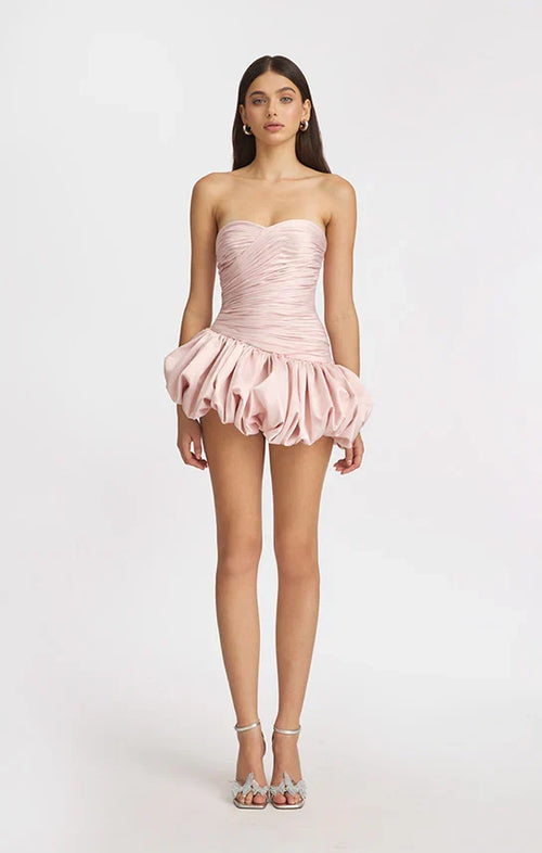 Alia Strapless Mini Dress in Pink