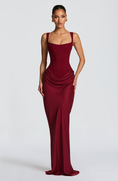 Alina Sleeveless Maxi Dress in Brown