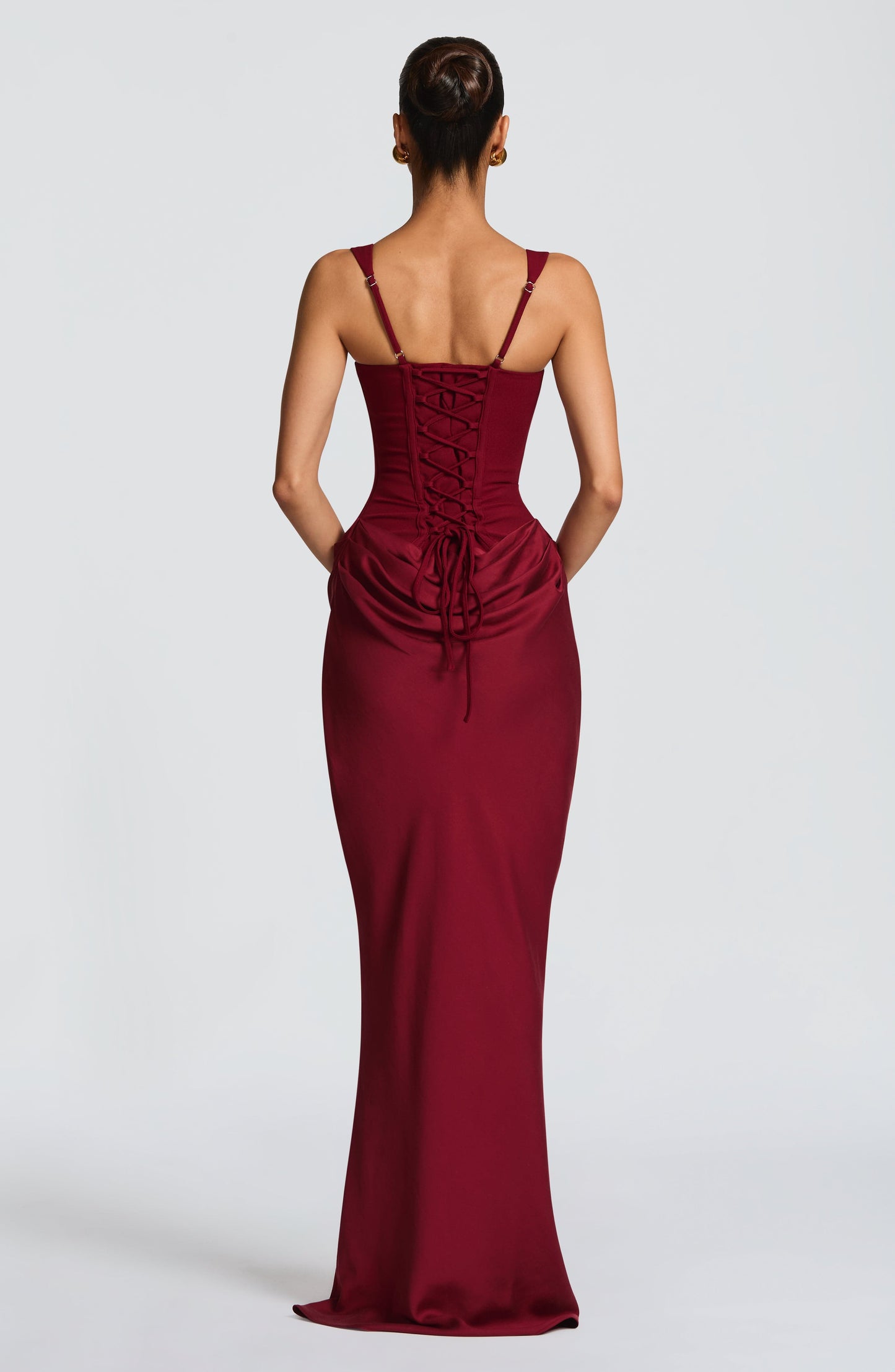 Alina Sleeveless Maxi Dress in Brown