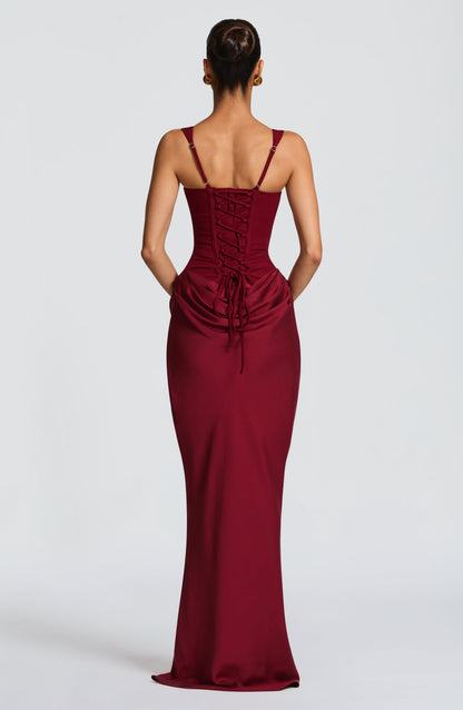 Alina Sleeveless Maxi Dress in Brown